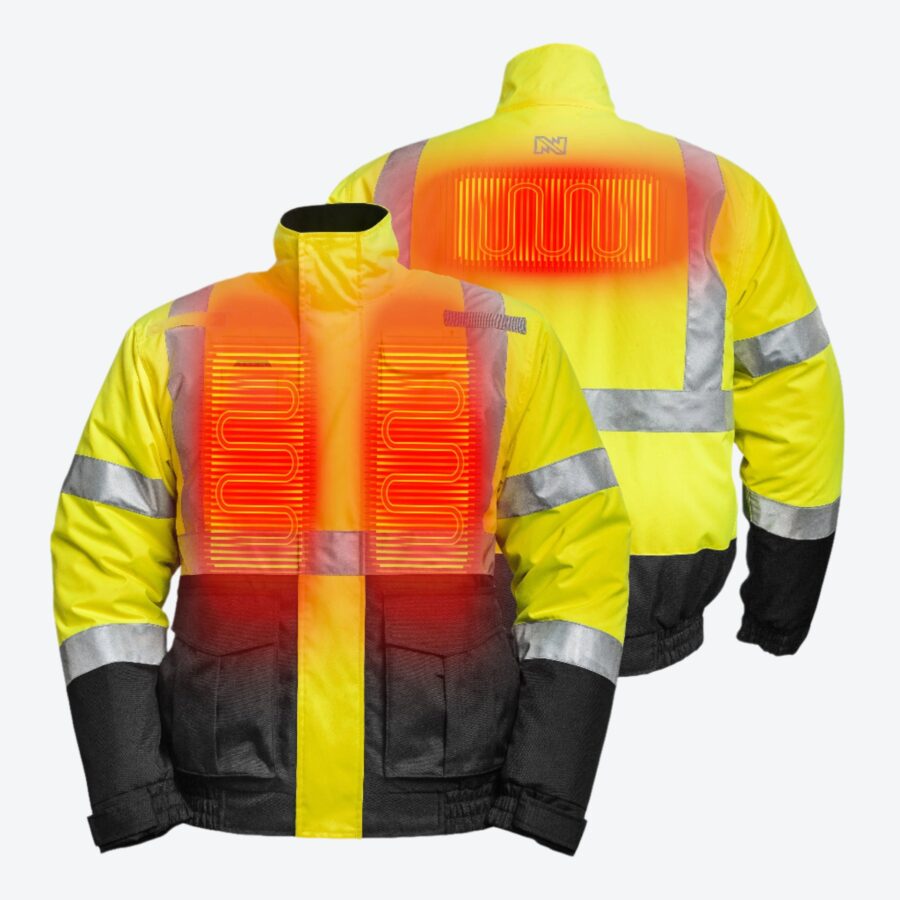 Kazalia Men’s High-Vis Safety Jacket – Reflective Workwear Coat - Image 2