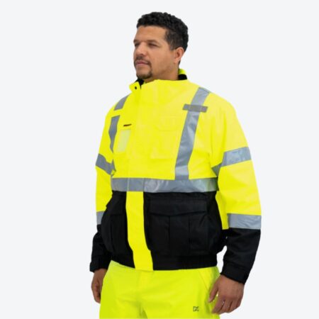 Kazalia Men’s High-Vis Safety Jacket – Reflective Workwear Coat